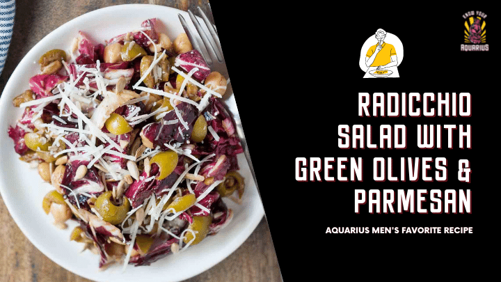 Radicchio Salad with Green Olives & Parmesan